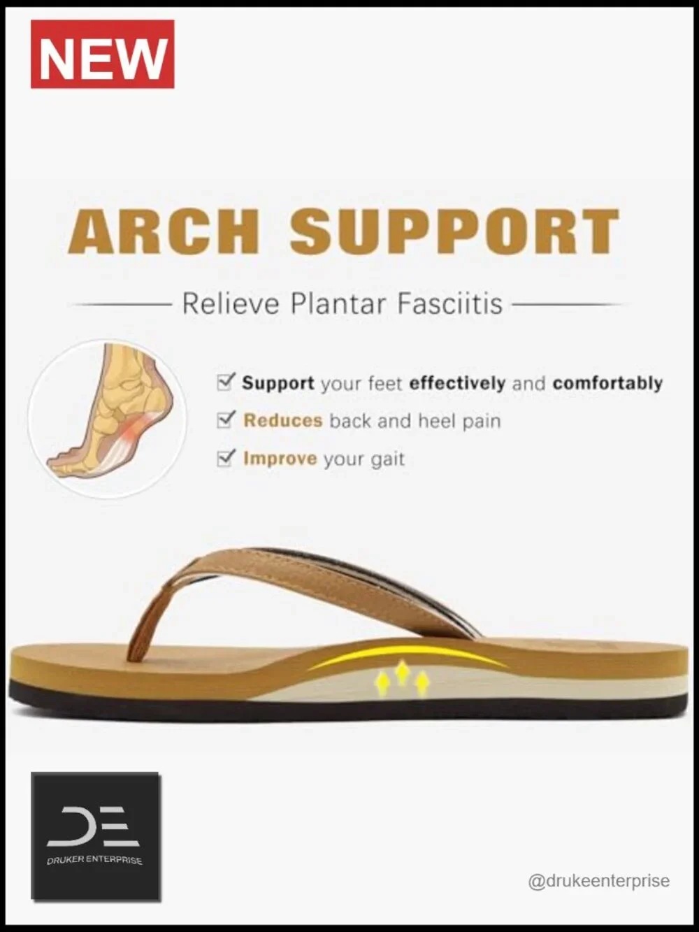 Arch Support Flip Flops Comfortable Yoga Mat Cushion Slip On Summer Beach